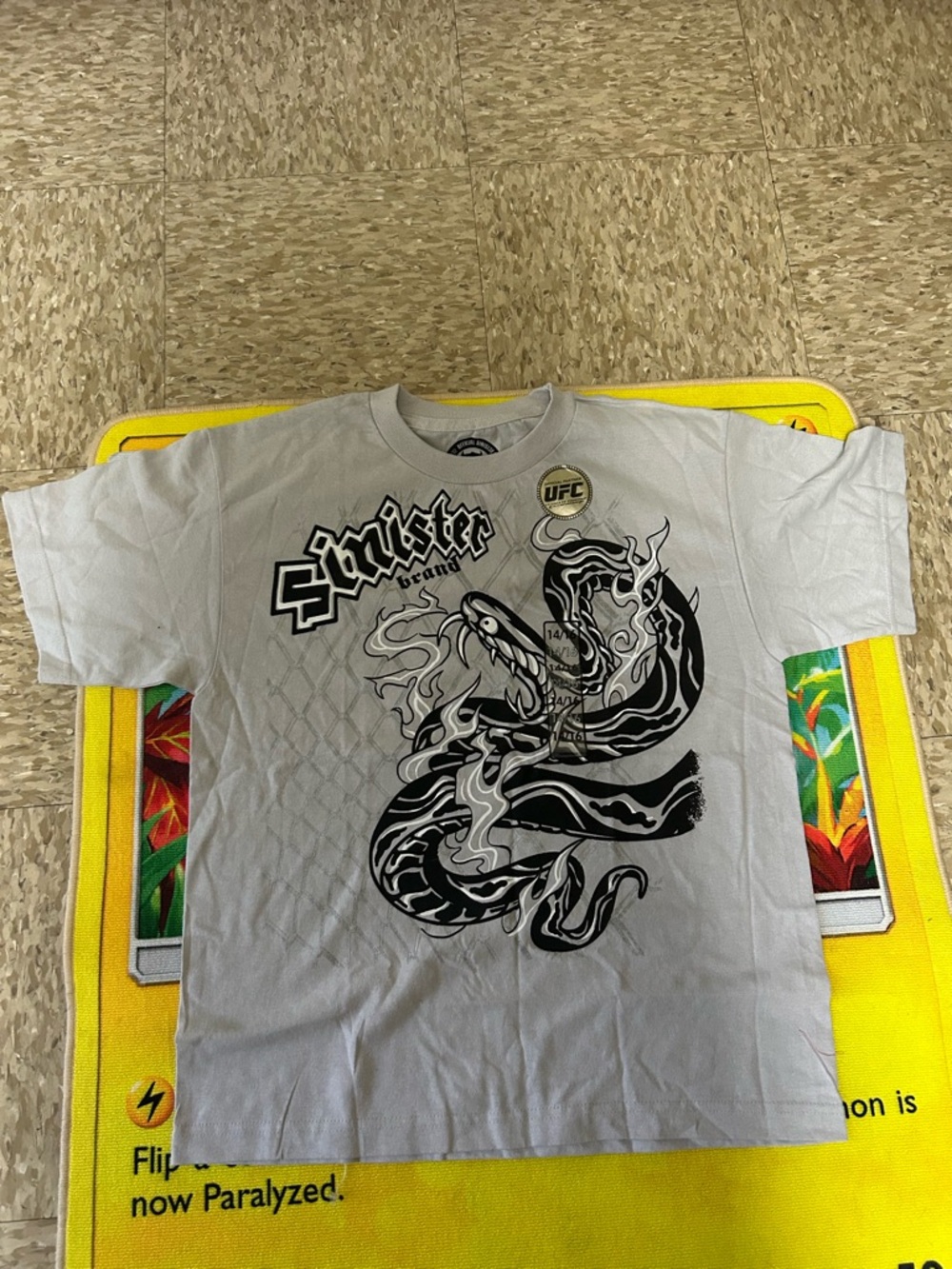 Sinister Brand White Short Sleeve Tee with Bold Snake Graphic